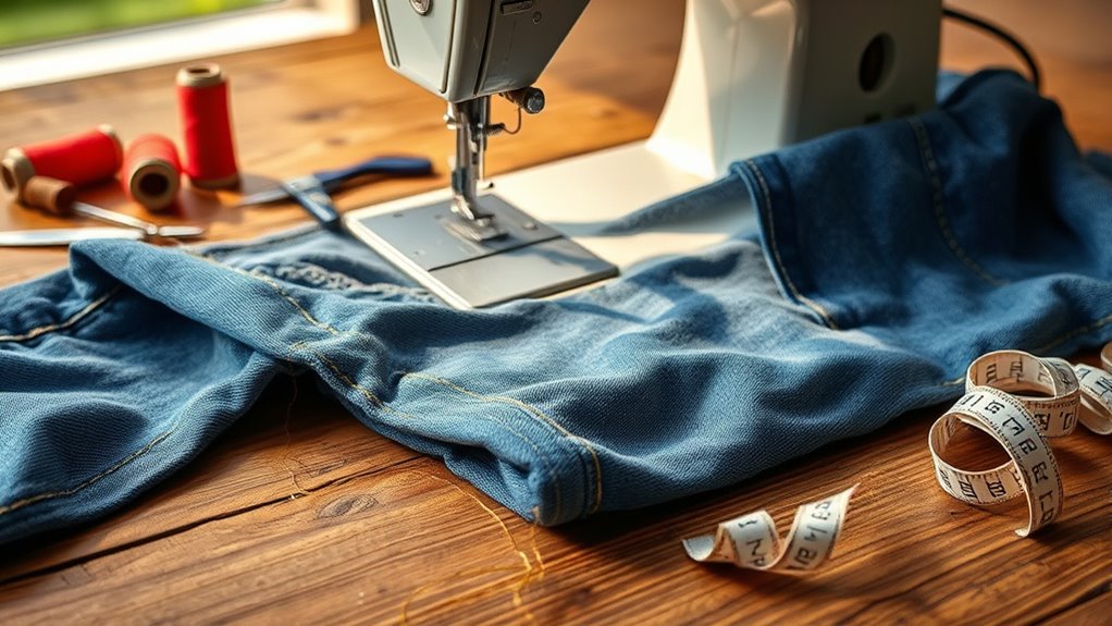 sewing original hem jeans
