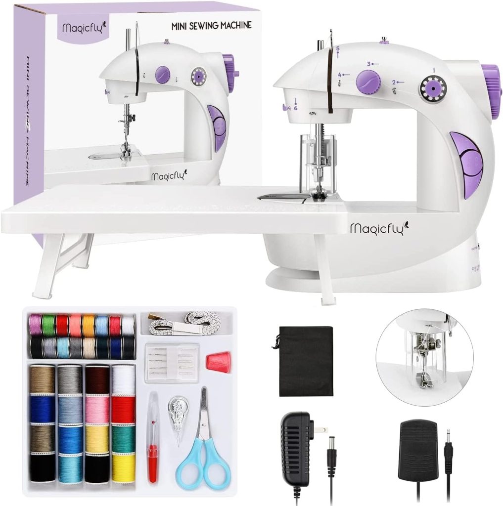 Magicfly Mini Sewing Machine with Extension Table, Dual Speed Portable Sewing Machine for Beginners